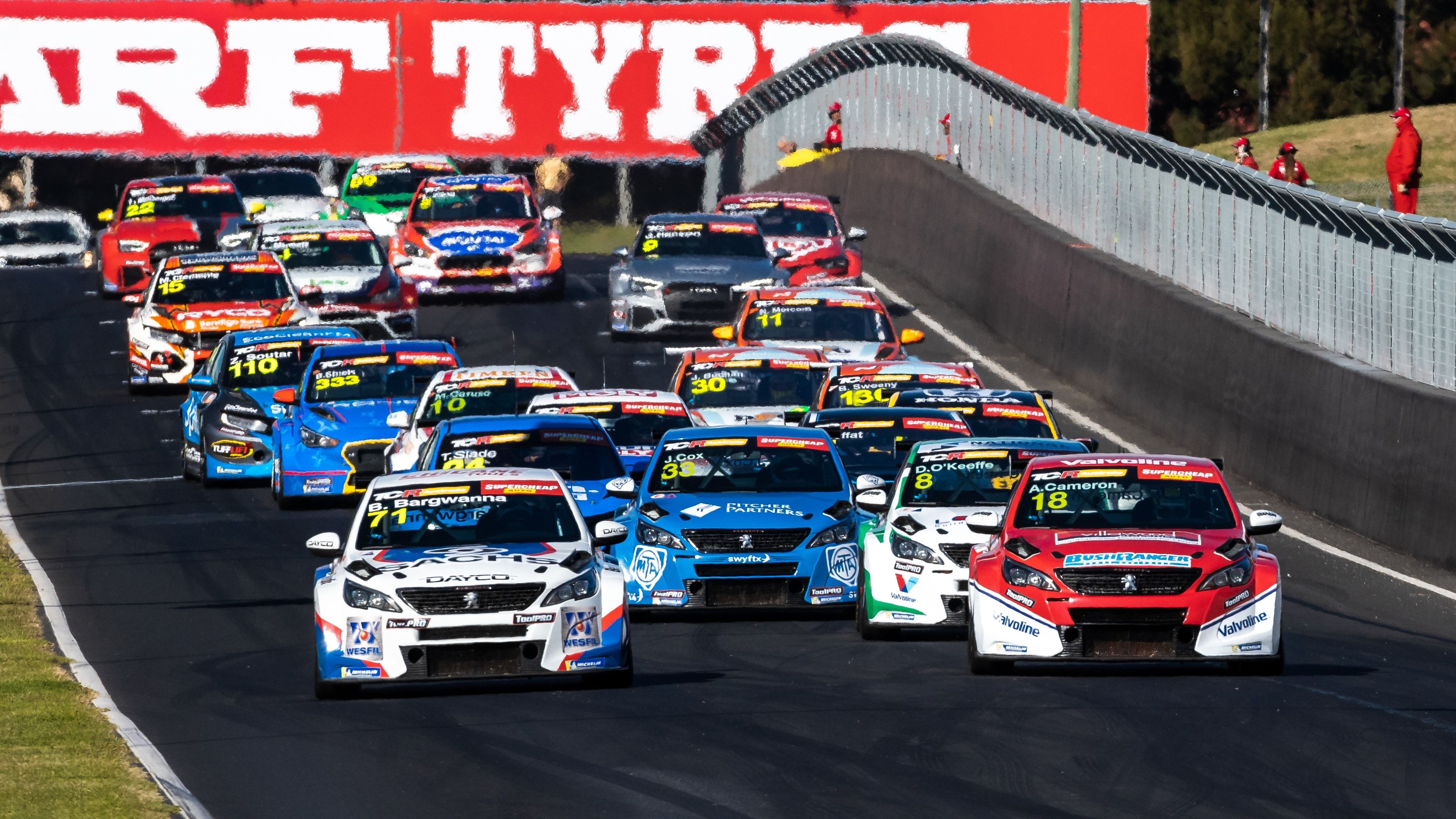 The TCR Australia Series races twice annually at Mount Panorama.