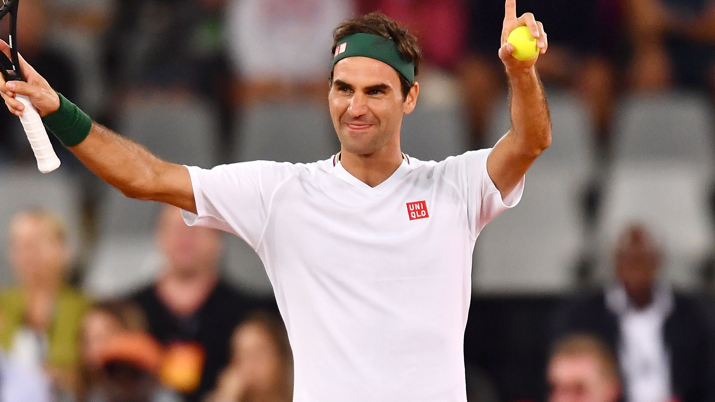 Roger Federer of Switzerland at Cape Town Stadium.