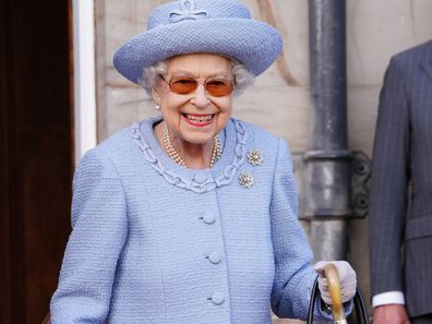Queen Elizabeth II attending the Queen's Body Guard for Scotland (also known as the Royal Company of Archers) Reddendo Parade in the gardens of the Palace of Holyroodhouse, Edinburgh, Scotland on June 30, 2022. Members of the Royal Family are spending a Royal Week in Scotland, carrying out a number of engagements between Monday June 27 and Friday July 01, 2022. (Photo by Jane Barlow/WPA Pool/Getty Images)