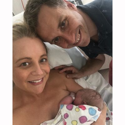 Carrie Bickmore gives birth to her third child