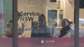 A Service NSW staff member is in hospital after he was stabbed in Sydney&#x27;s CBD this morning.