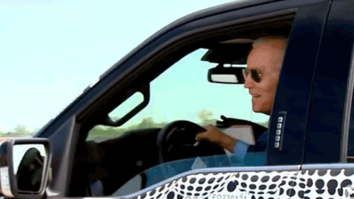 Mr Biden let slip that the car goes from 0-100km per hour in about 4.4 seconds.