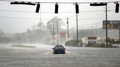 A flooded street in Brunswick, Georgia. (AP)