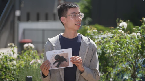 Frank Wong ha implorato il ritorno sano e salvo della cucciola di 10 mesi Dora della sua giovane famiglia.