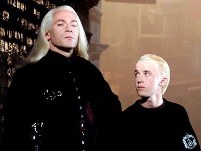 Draco and Lucius Malfoy. Tom Felton and Jason Isaacs in Harry Potter.