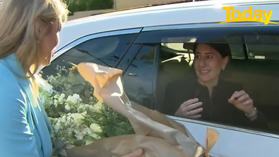 Today reporter Lara Vella surprised the politician with gifts and a band as she drove past.