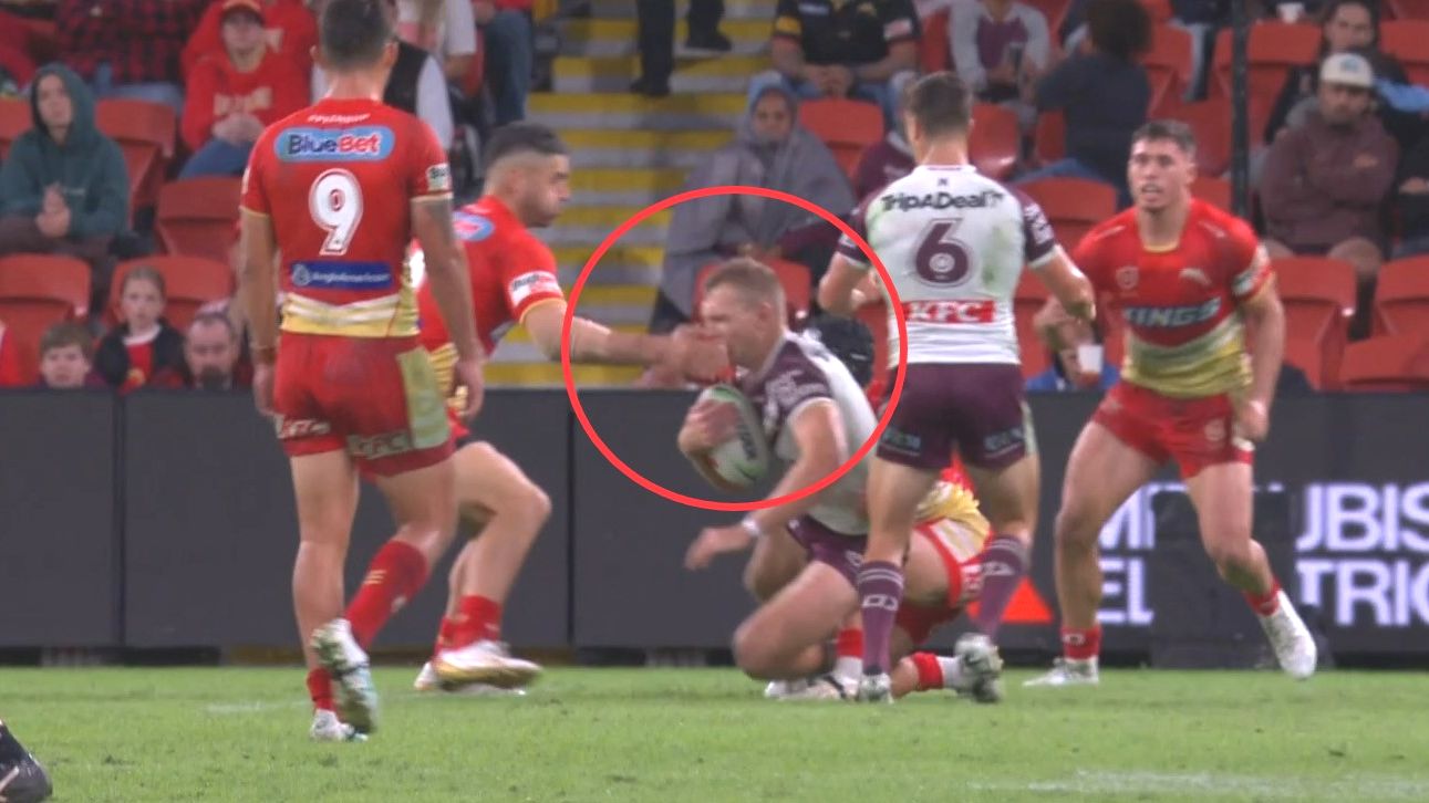 Jesse Bromwich was penalised for contact on the face of Tom Trbojevic.