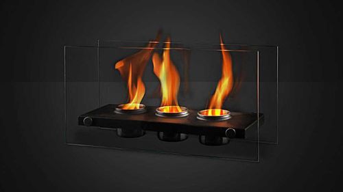 A portable decorative ethanol burner. (AAP)