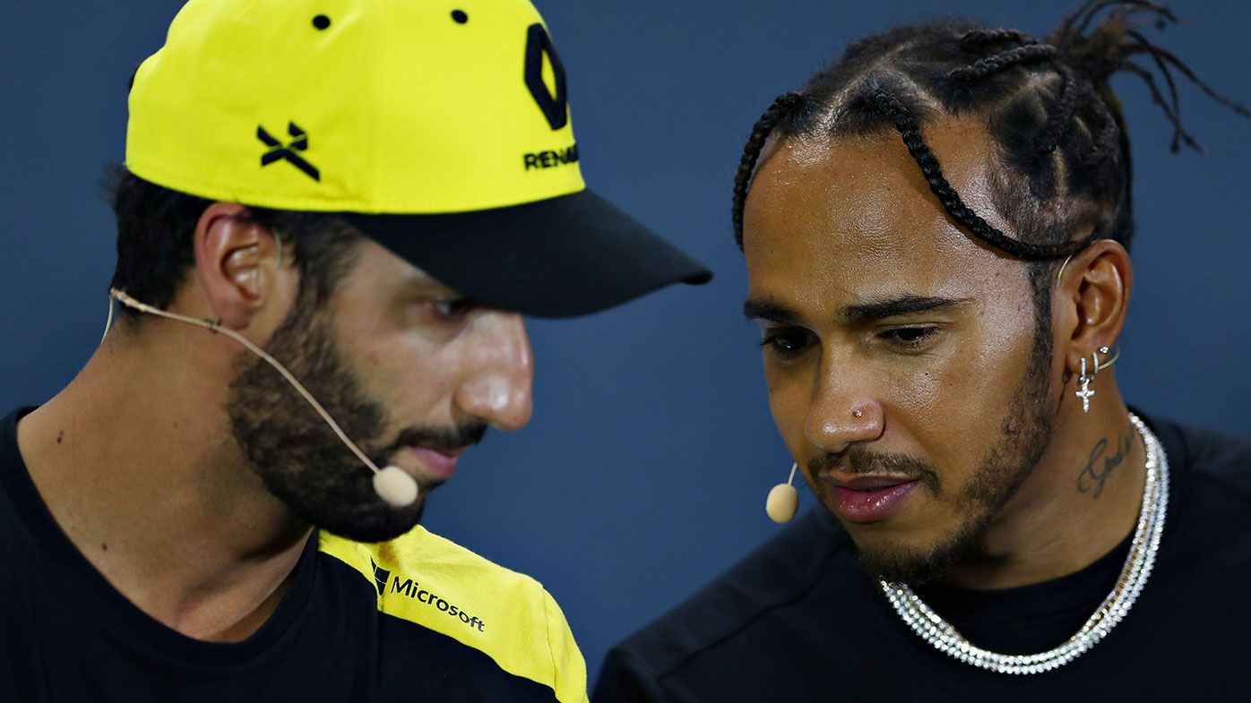 Daniel Ricciardo and Lewis Hamilton.