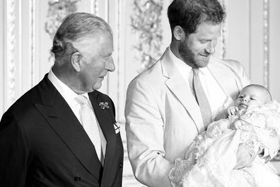 Prince Charles, Prince Harry and young Archie.