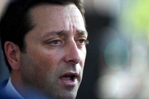 Matthew Guy has refused to apologise for blocking people on social media app, Twitter. (AAP)