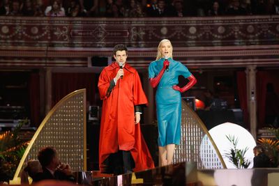 Karlie Kloss in Raf Simons for Calvin Klein at the British Fashion Awards 2017, Royal Albert Hall London<br />