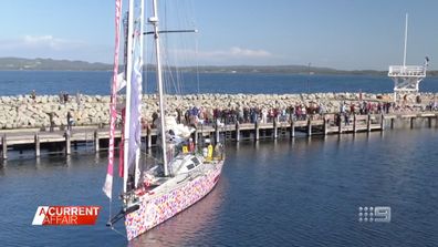 Blair sailed non-stop and all alone for 92 days, covering a distance of more than 30,000 kilometres.