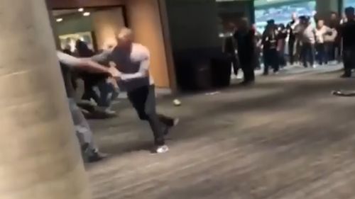 Multiple punches are thrown in the video. (9NEWS)