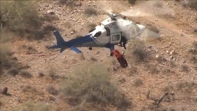 190605 Phoenix Arizona helicopter rescue spinning basket hiker news USA