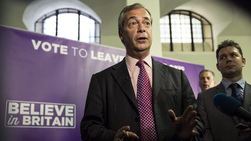 Nigel Farage, leader of the anti-EU UK Independence Party, said he's confident his side will win the referendum. (AAP)