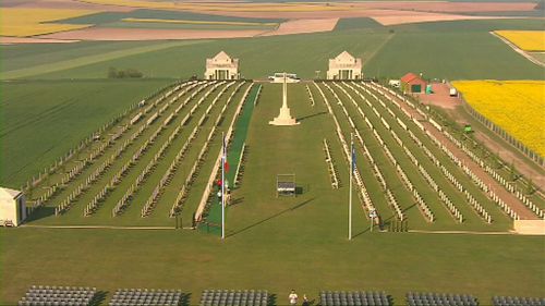 The Villers-Breonneux World War 1 cemetery in France.