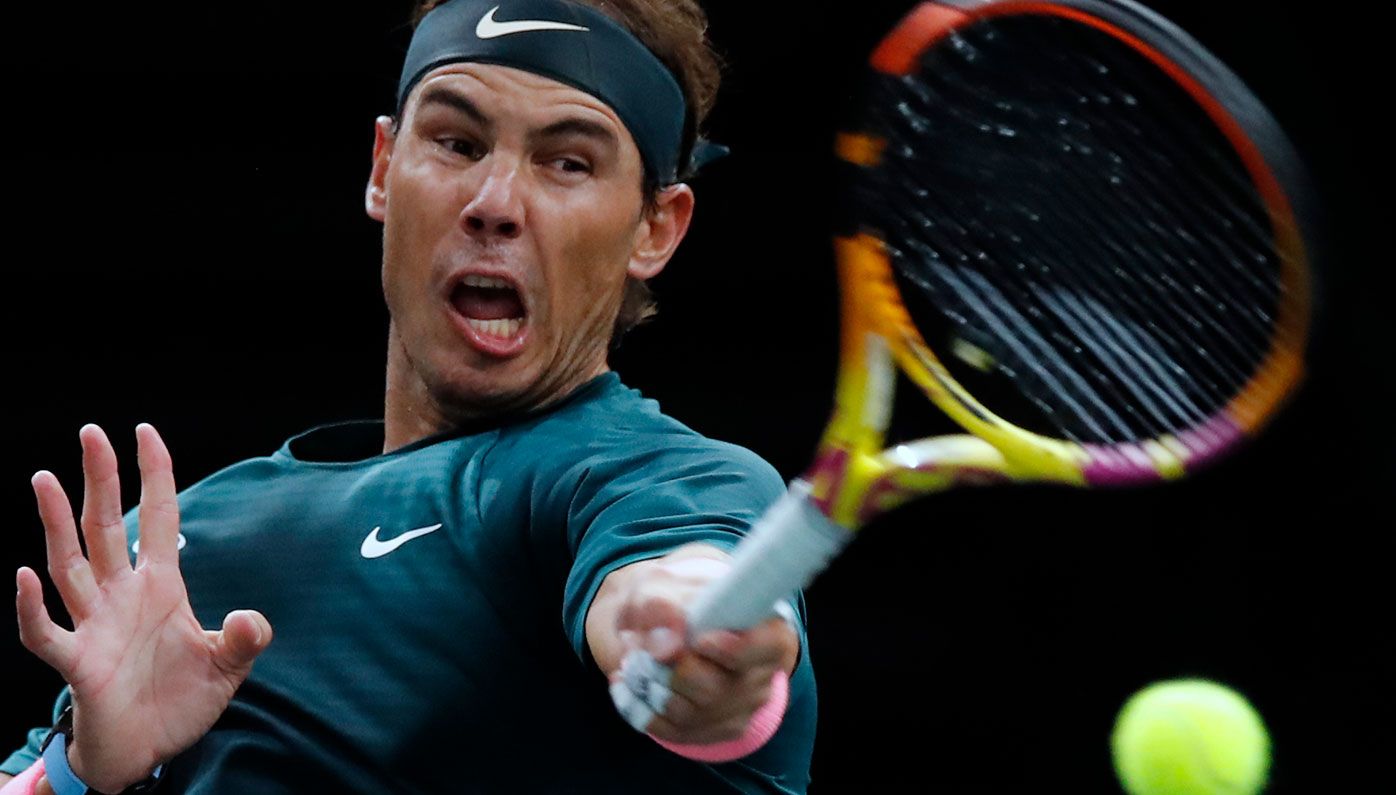 Rafael Nadal has beaten Jordan Thompson at the Paris Masters.