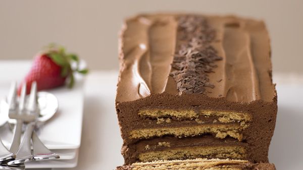 Irish cream mousse and biscuit loaf