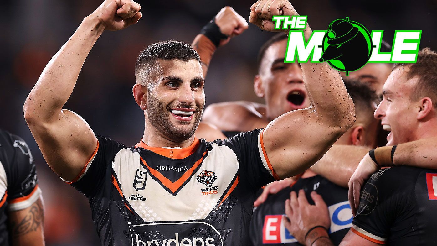 Alex Twal pictured with the Wests Tigers in 2023