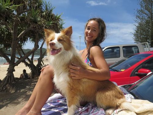 Ms Walker with her beloved border collie Mawi.