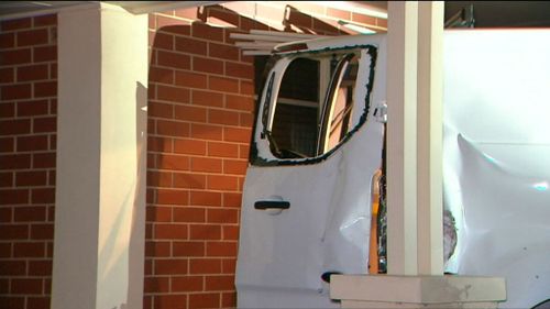 It smashed through the front yard and into a wall of a home. (9NEWS)