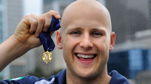 Cats legend Gary Ablett Jnr with his Brownlow Medal. 