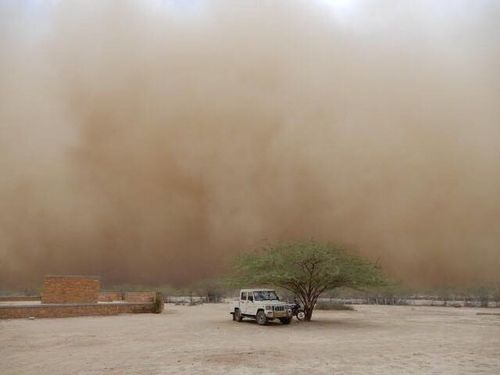 Dust storms roll through India as cyclone approaches