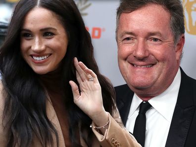 Meghan Markle split image with Piers Morgan.