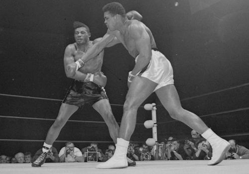 Ali fighting Floyd Patterson in Las Vegas in 1965. (AAP)