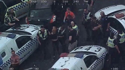 The female driver has been arrested and is now being questioned by police. (Victoria Police)