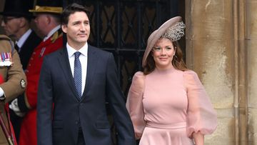 Justin Trudeau and Sophie Grégoire Trudeau at the Coronation of King Charles III and Queen Camilla on May 06, 2023 in London, England.