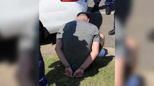 The 22-year-old man is arrested. (Supplied, NSW police)