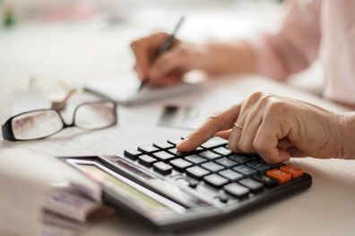 Using a calculator to budget finances