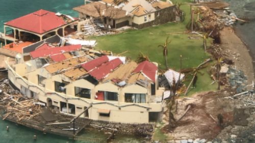Storm damage to the Saba Rock Resort in the aftermath of Hurricane Irma on Virgin Gorda, in the British Virgin Islands. (Guillermo Houwer via AP)