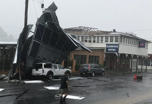 The roof has blown off the pub in Maclean.