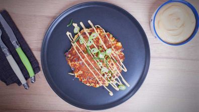 Okonomiyaki pancakes are a perfect use for leftover veggies