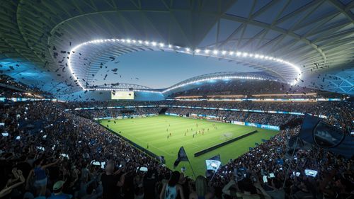 An artist's impression of what the re-built stadium would look like.
