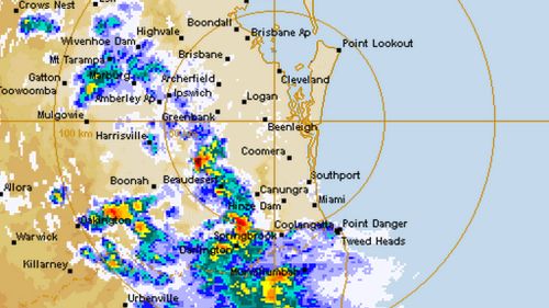 Severe storm warning issued as line of storms moves across southeast Queensland