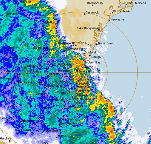 Severe thunderstorms over Sydney airport