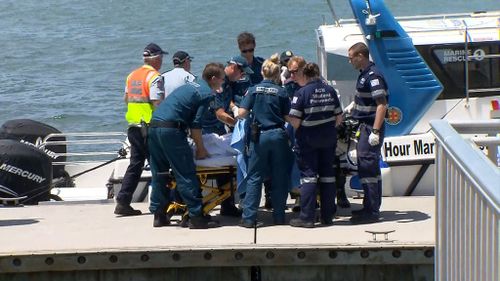Five people have sustained serious burns after a boat fire off Stradbroke Island. (9NEWS)