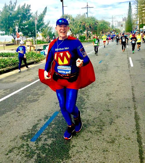 That mind-boggling total has included his most recent feat - completing seven marathons in seven consecutive days in seven different Australian cities. Picture: Supplied.