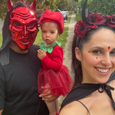 Zoe Marshall and her family celebrating Halloween