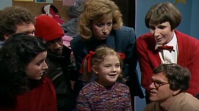 Drew Barrymore, Eddie Murphy and Julia Louis-Dreyfus on Saturday Night Live, November 20, 1982.