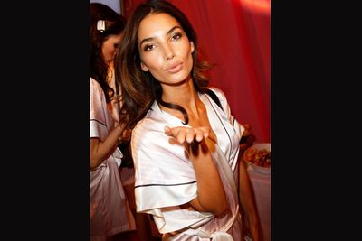 Lily Aldridge practicing for the runway...