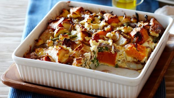 Roast potato and pumpkin frittata