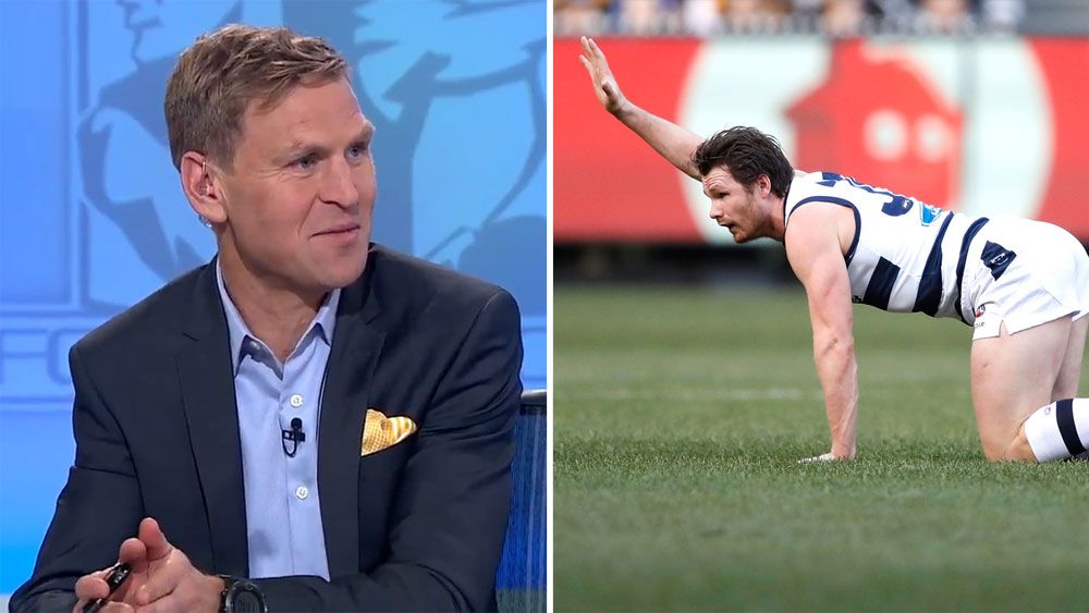 Geelong's Patrick Dangerfield laughs off claims from Kane Cornes that he exaggerates injuries