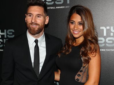 Lionel Messi and wife Antonela Roccuzzo at the Best Fifa Football awards 2017.