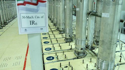 Centrifuge machines in the Natanz uranium enrichment facility in central Iran.