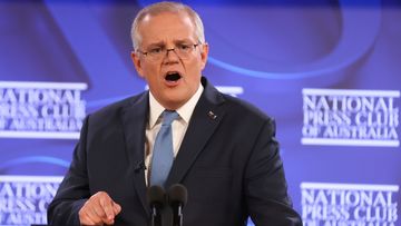 Prime Minister Scott Morrison during his address to the National Press Club